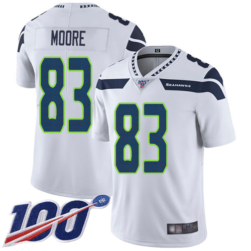 Seattle Seahawks Limited White Men David Moore Road Jersey NFL Football #83 100th Season Vapor Untouchable